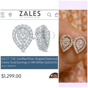 FINAL PRICE Zales diamond earrings 1/2CT 10K studs